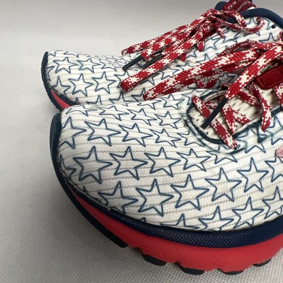 Brooks Adrenaline GTS 20 Red White Blue Stars USA Womens Running Shoes Sz 7.5 B - Picture 2 of 10